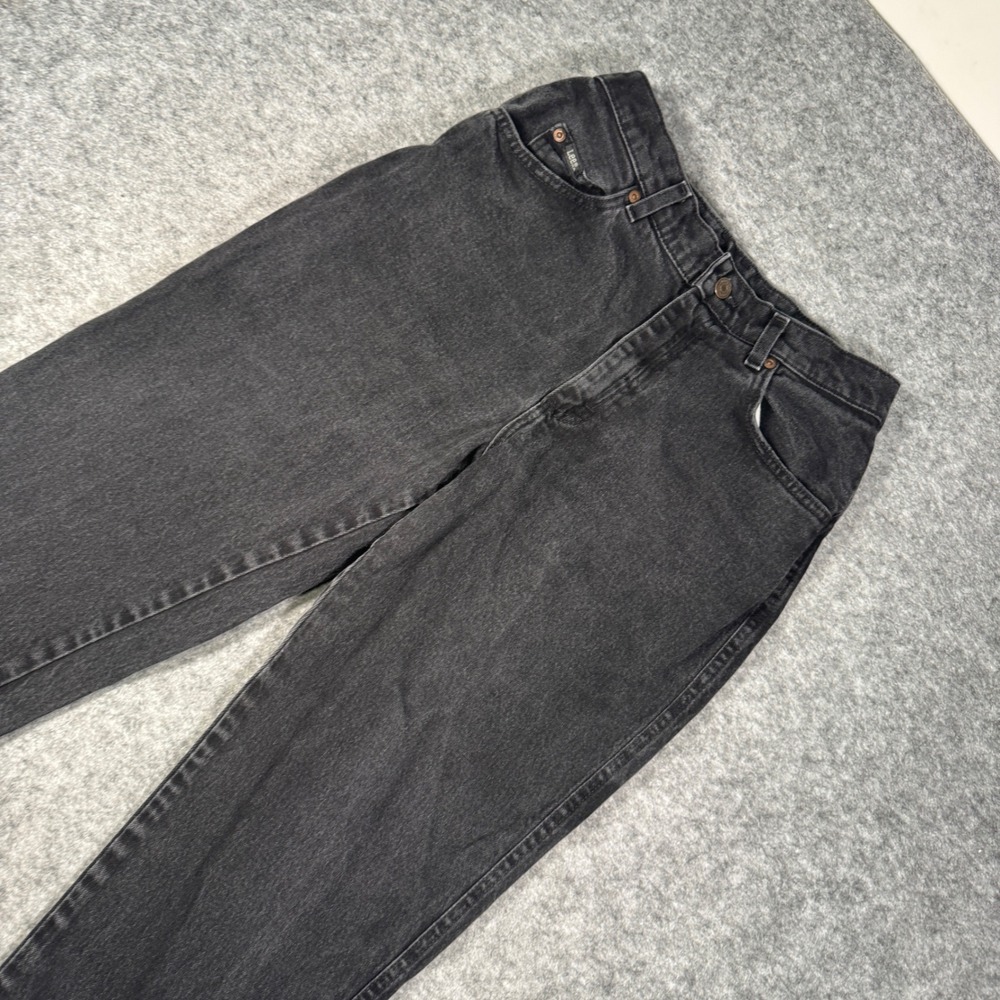 Lee Original Jeans Womens 30x30 Black High Waisted Relaxed Fit Denim 12P 1060